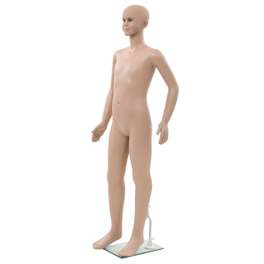 Full-body mannequin barn med glas base beige 180 cm