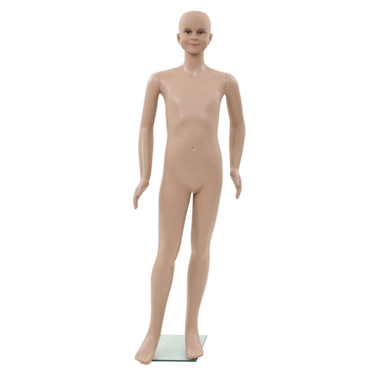 Full-body mannequin barn med glas base beige 180 cm
