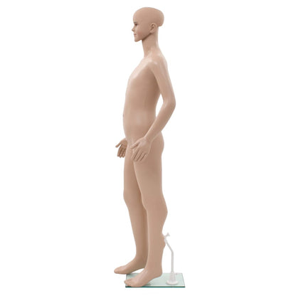 Full-body mannequin barn med glas base beige 180 cm