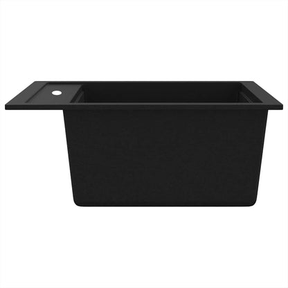 Granitspüle Einzelbecken Schwarz