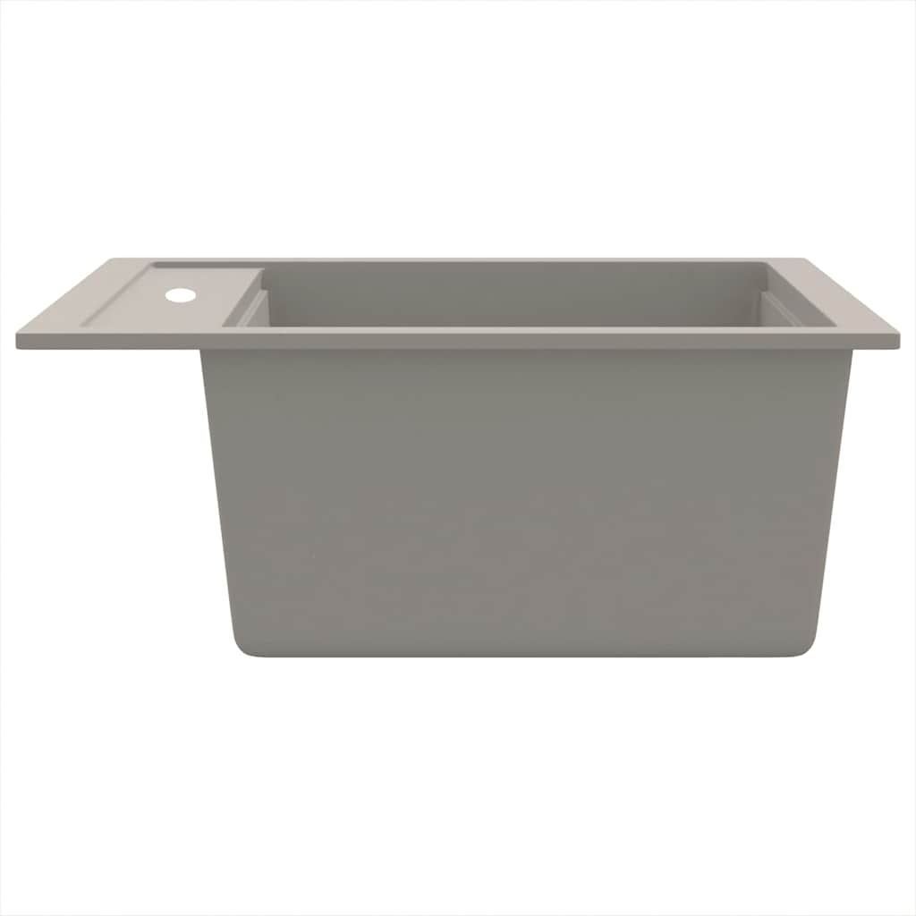 Granitspüle Einzelbecken Grau