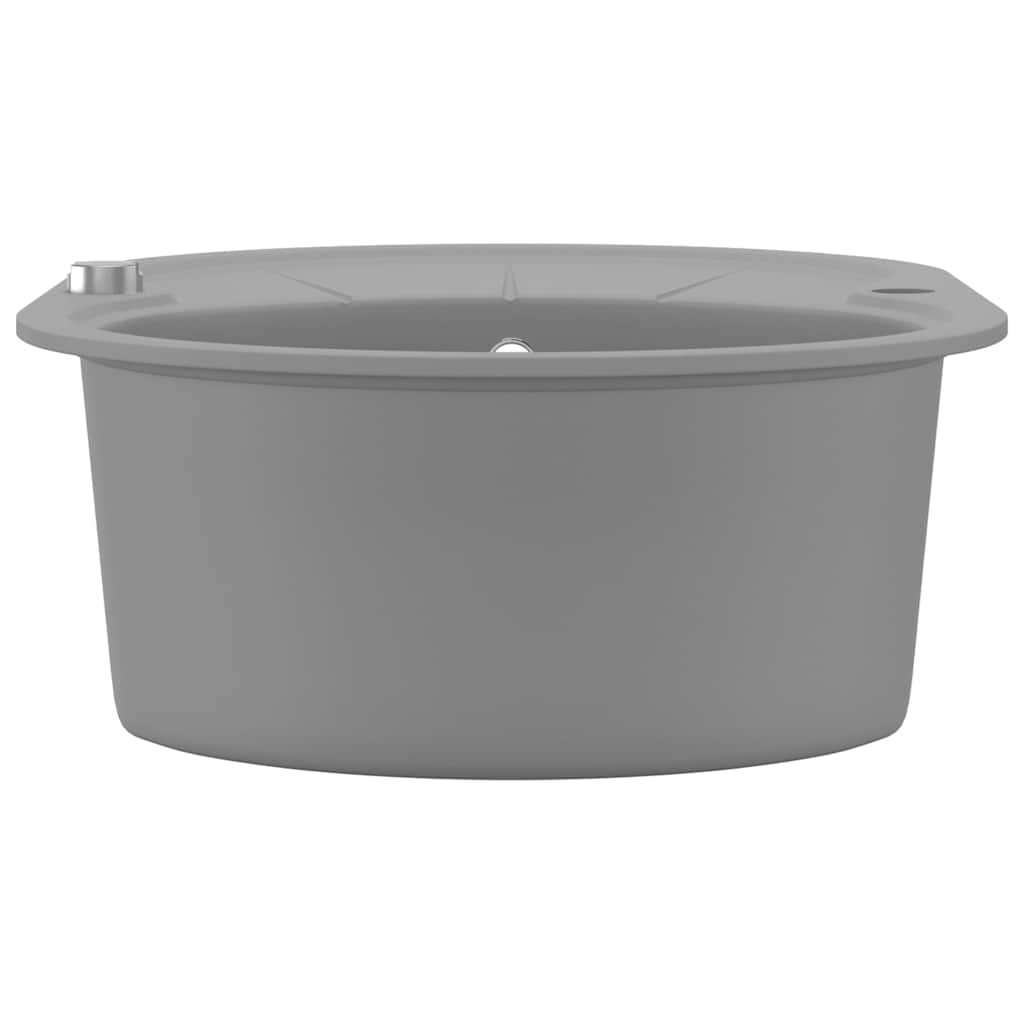 Granitspüle Einzelbecken Oval Grau