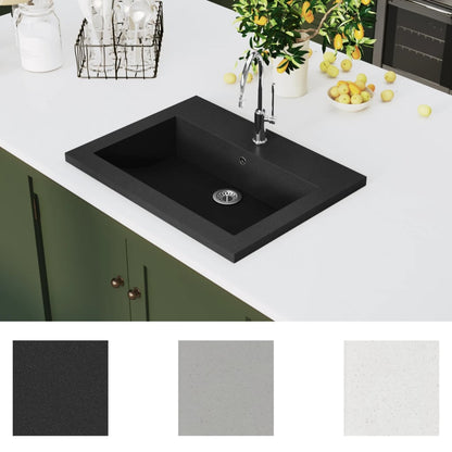 Granitbecken 600×450×120 mm Schwarz