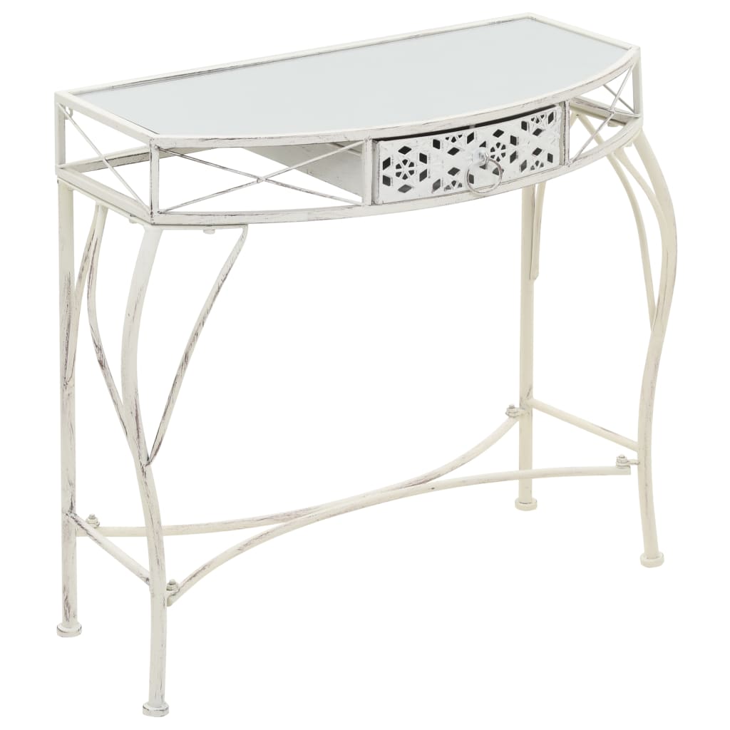 Sidebord fransk stil metal 82x39x76 cm Hvid