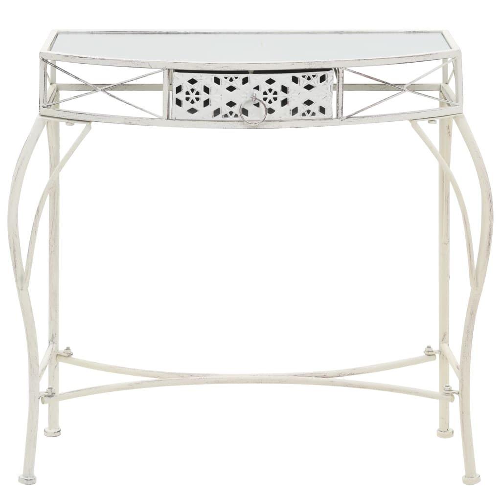 Sidebord fransk stil metal 82x39x76 cm Hvid