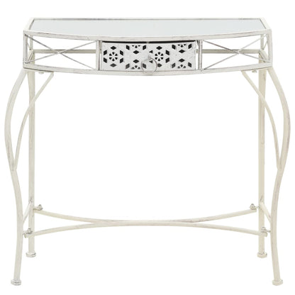 Sidebord fransk stil metal 82x39x76 cm Hvid