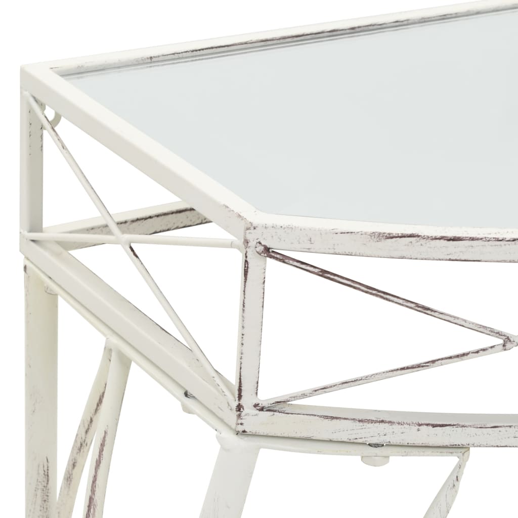 Sidebord fransk stil metal 82x39x76 cm Hvid