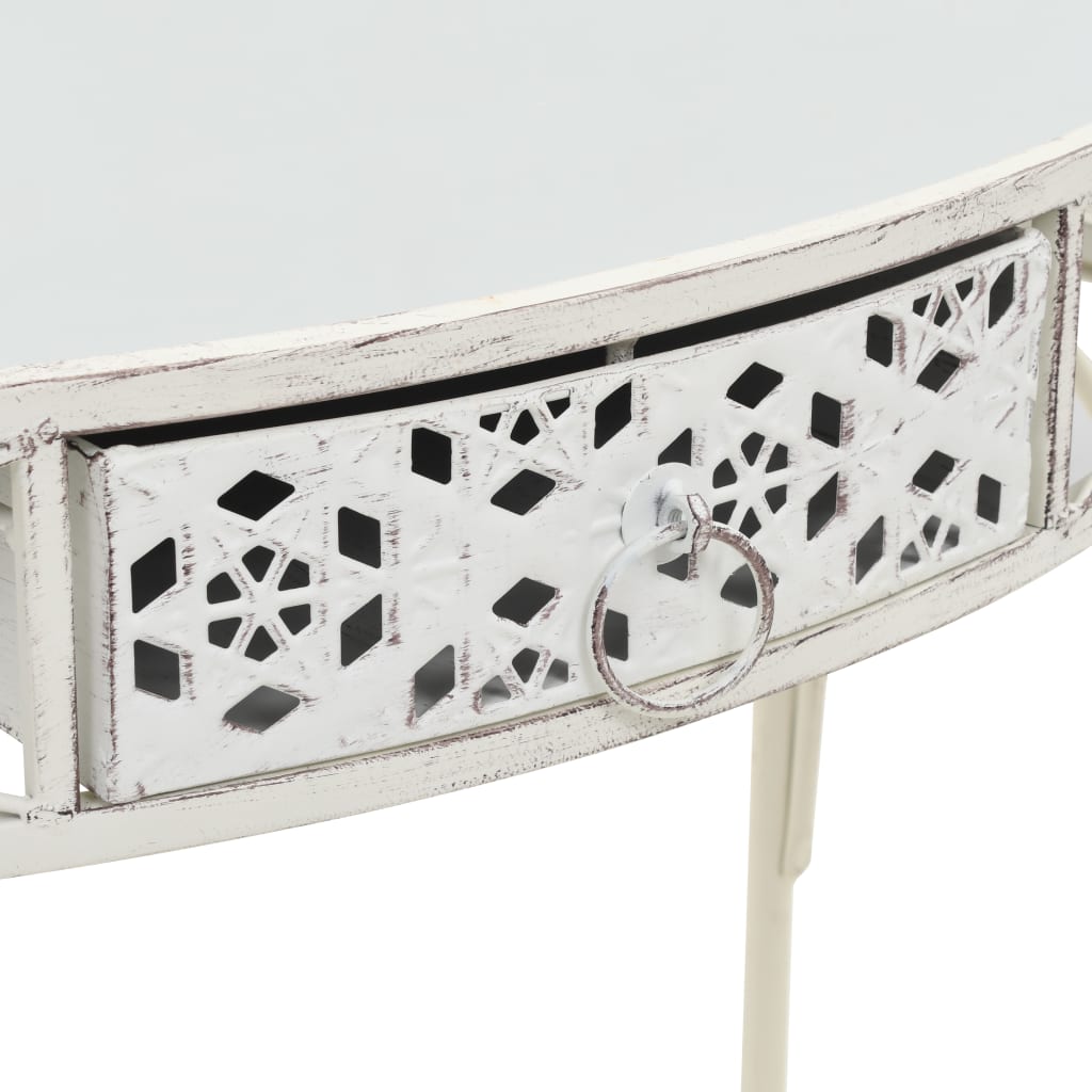 Sidebord fransk stil metal 82x39x76 cm Hvid
