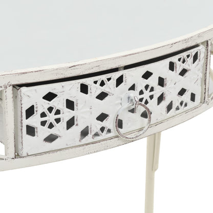 Sidebord fransk stil metal 82x39x76 cm Hvid