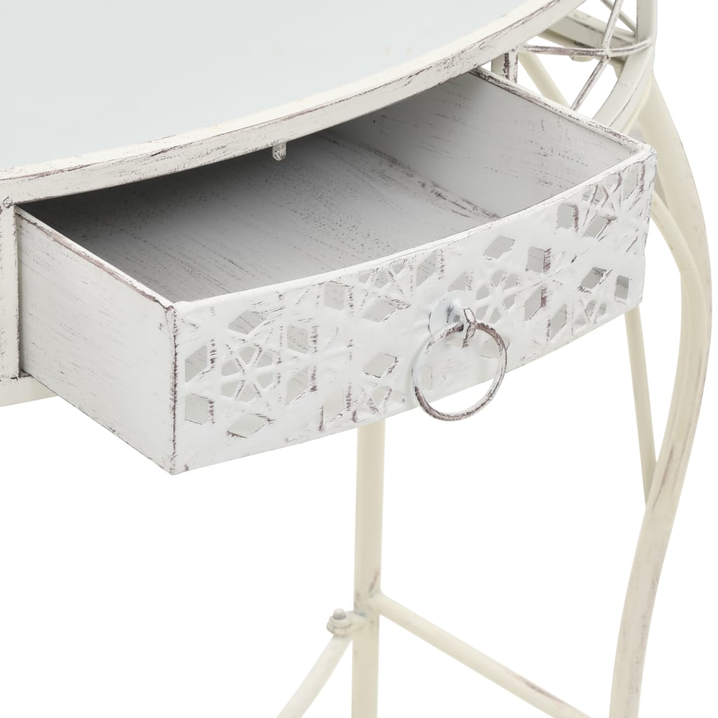Sidebord fransk stil metal 82x39x76 cm Hvid