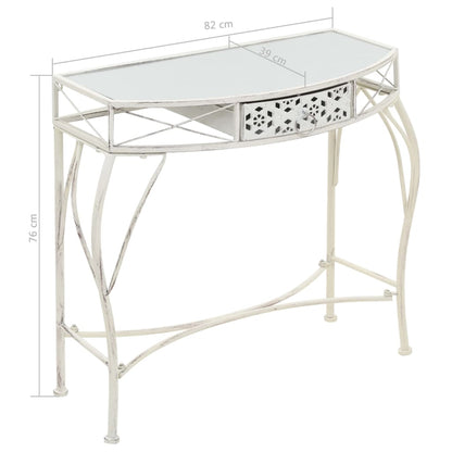 Sidebord fransk stil metal 82x39x76 cm Hvid