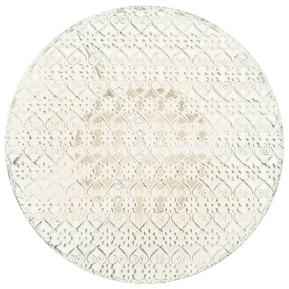 Bistrotisch Vintage-Stil Rund Metall 40 x 70 cm Weiß