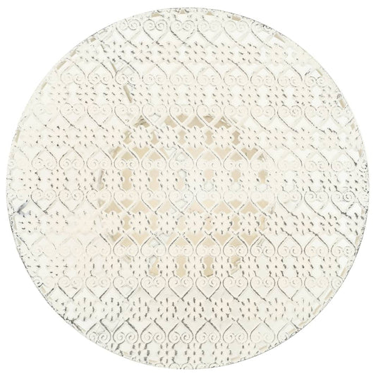 Bistrotisch Vintage-Stil Rund Metall 40 x 70 cm Weiß