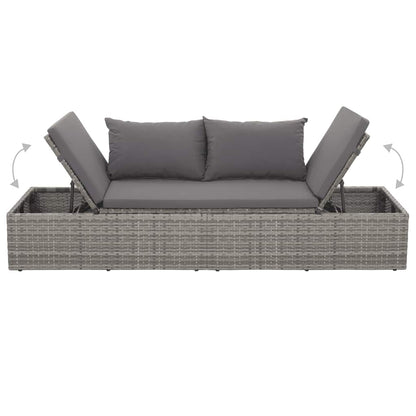 Gartenbett Grau 195×60 cm Poly Rattan