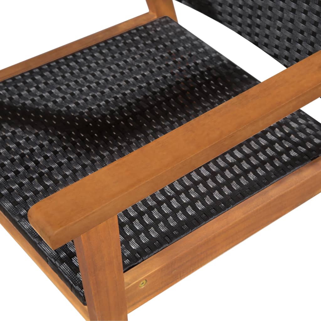 5-delt sæt Have spisestuesæt polyrattan sort og brun