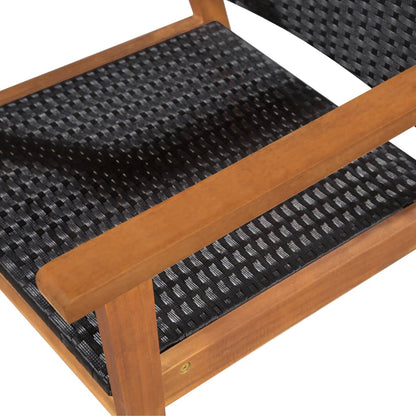 5-delt sæt Have spisestuesæt polyrattan sort og brun