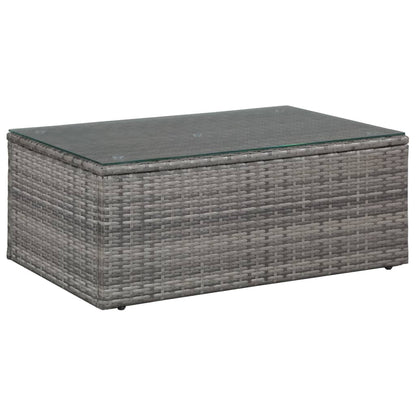 4-tlg. Garten-Lounge-Set mit Auflagen Poly Rattan Grau
