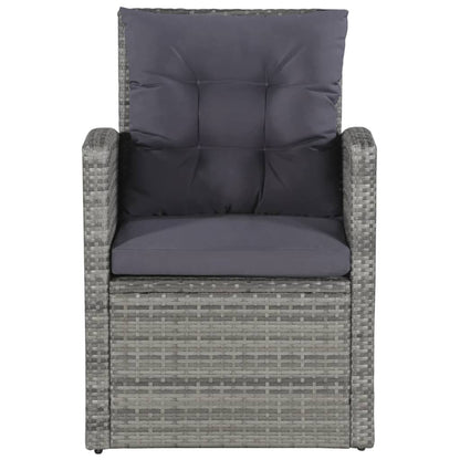 6-tlg. Garten-Lounge-Set mit Auflagen Poly Rattan Grau