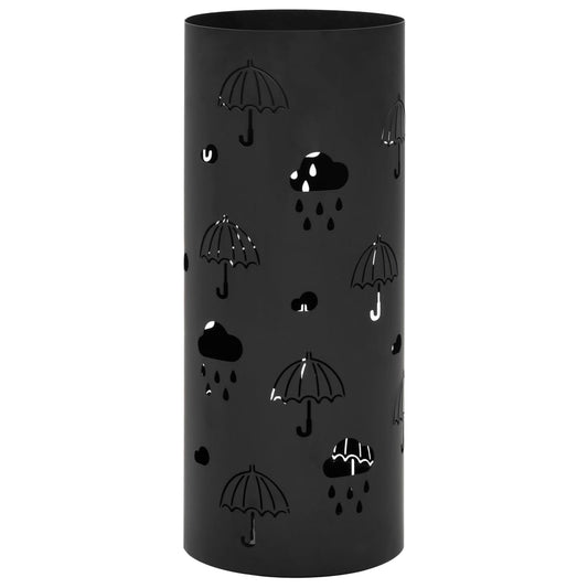 Regenschirmständer Regenschirm-Motiv Stahl Schwarz
