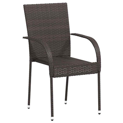 Stapelbare Gartenstühle 2 Stk. Poly Rattan Braun