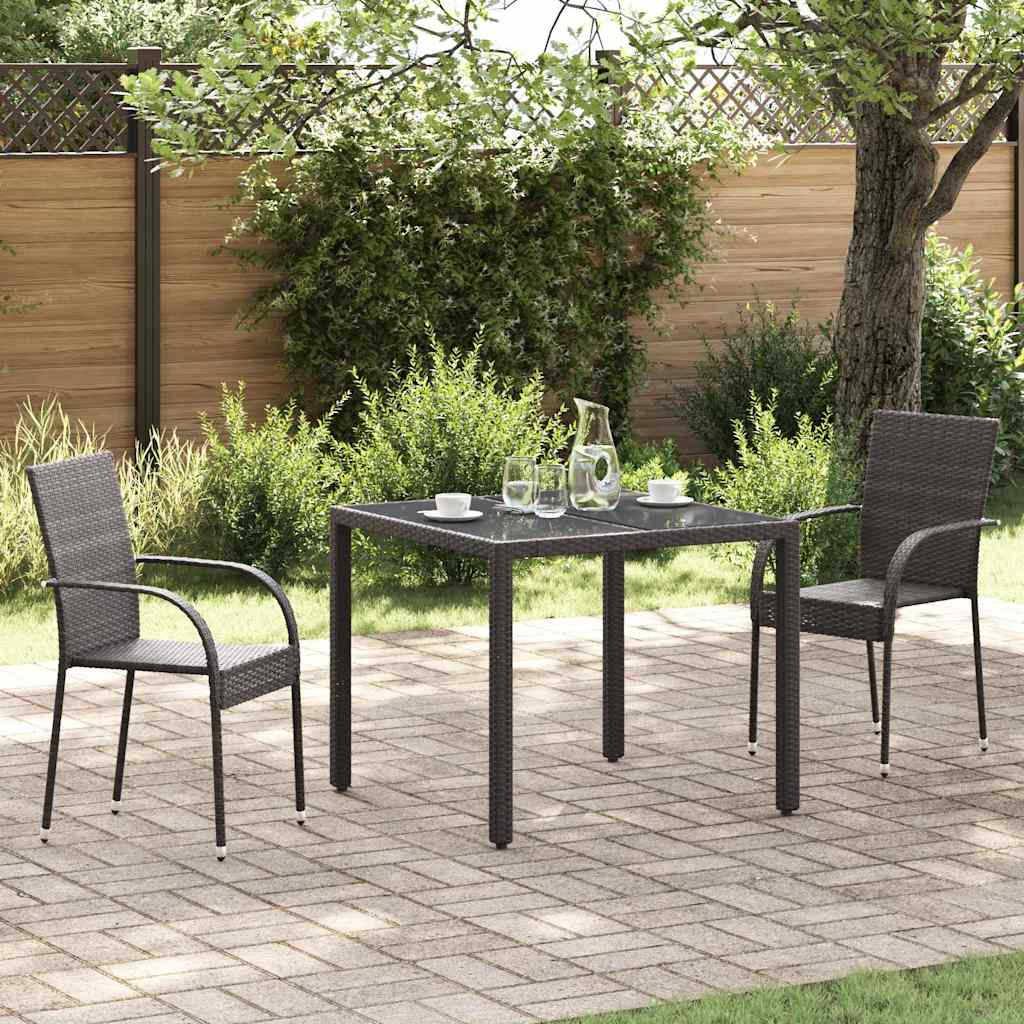 Stapelbare Gartenstühle 2 Stk. Poly Rattan Braun