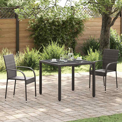 Stapelbare Gartenstühle 2 Stk. Poly Rattan Braun