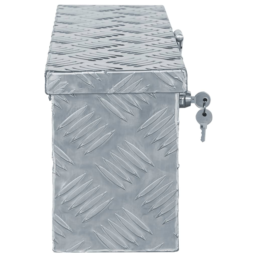 Aluminiumskasse 48,5 x 14 x 20 cm Sølv