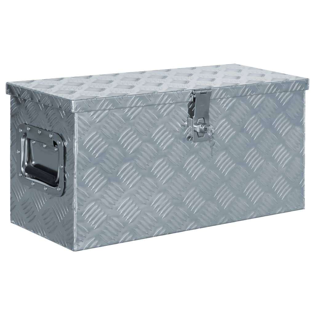 Aluminiumskasse 61,5 x 26,5 x 30 cm Sølv