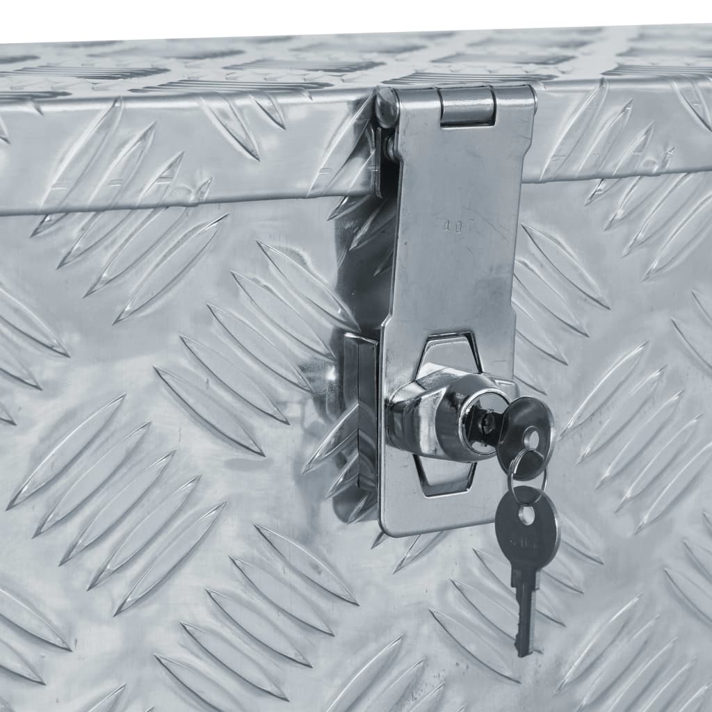 Aluminiumskasse 61,5 x 26,5 x 30 cm Sølv