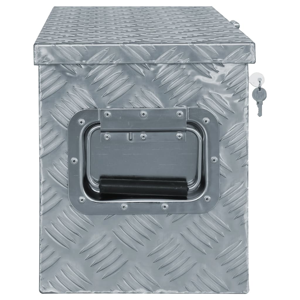 Aluminiumskasse 76,5×26,5×33 cm Sølv
