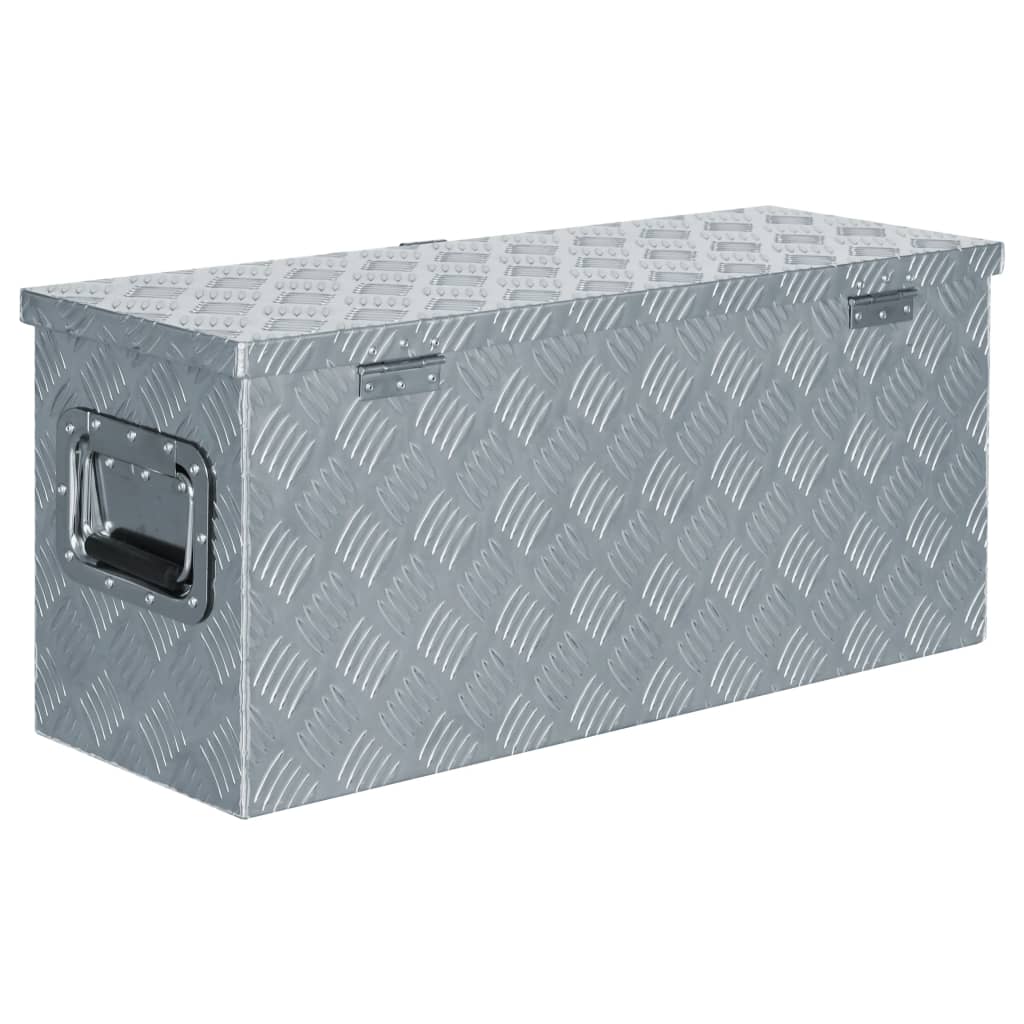 Aluminiumskasse 76,5×26,5×33 cm Sølv