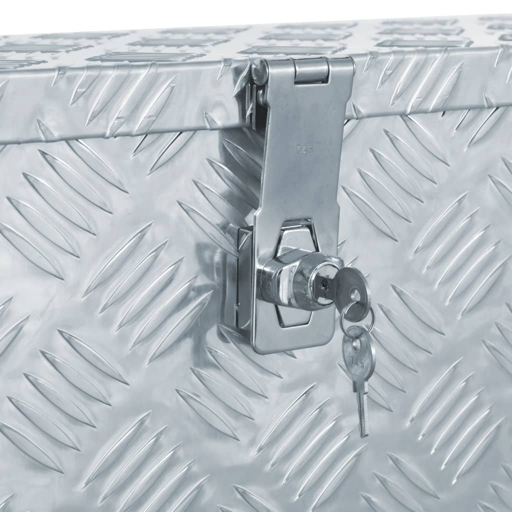 Aluminiumskasse 76,5×26,5×33 cm Sølv