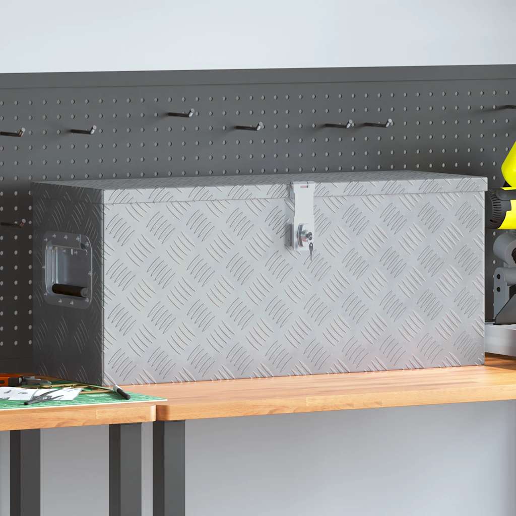 Aluminiumkiste 76,5×26,5×33 cm Silbern