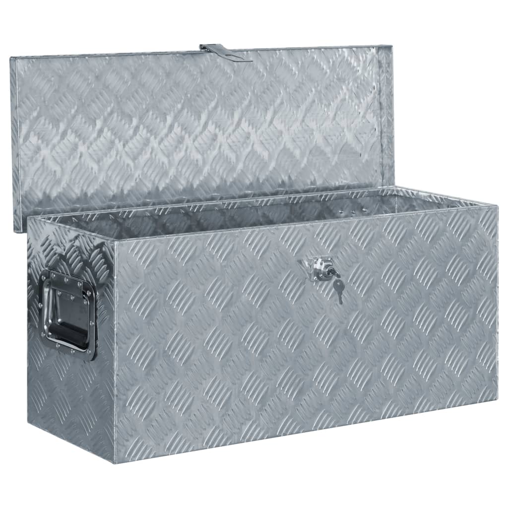 Aluminiumskasse 80×30×35 cm Sølv