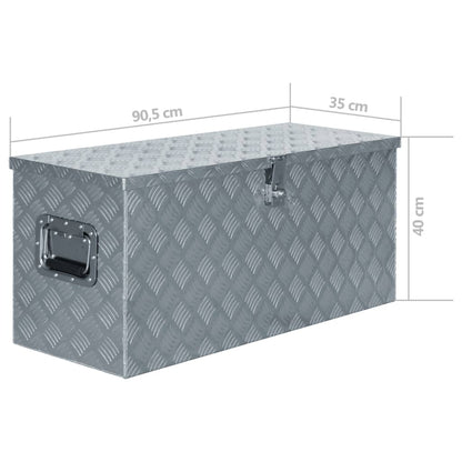 Aluminiumskasse 90,5×35×40 cm Sølv