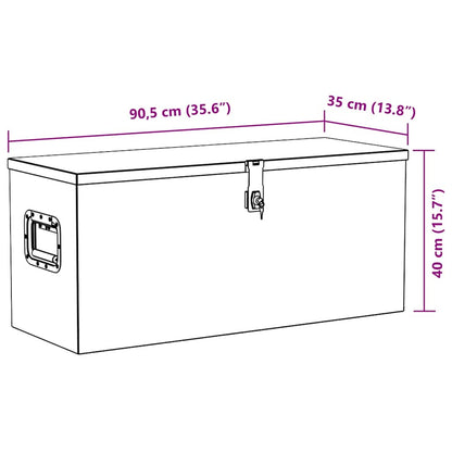 Aluminiumkiste 90,5×35×40 cm Silbern