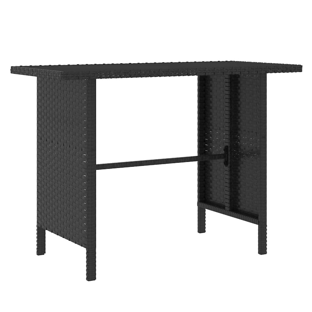 4-tlg. Garten-Lounge-Set Poly Rattan Schwarz
