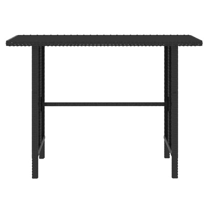 4-tlg. Garten-Lounge-Set Poly Rattan Schwarz