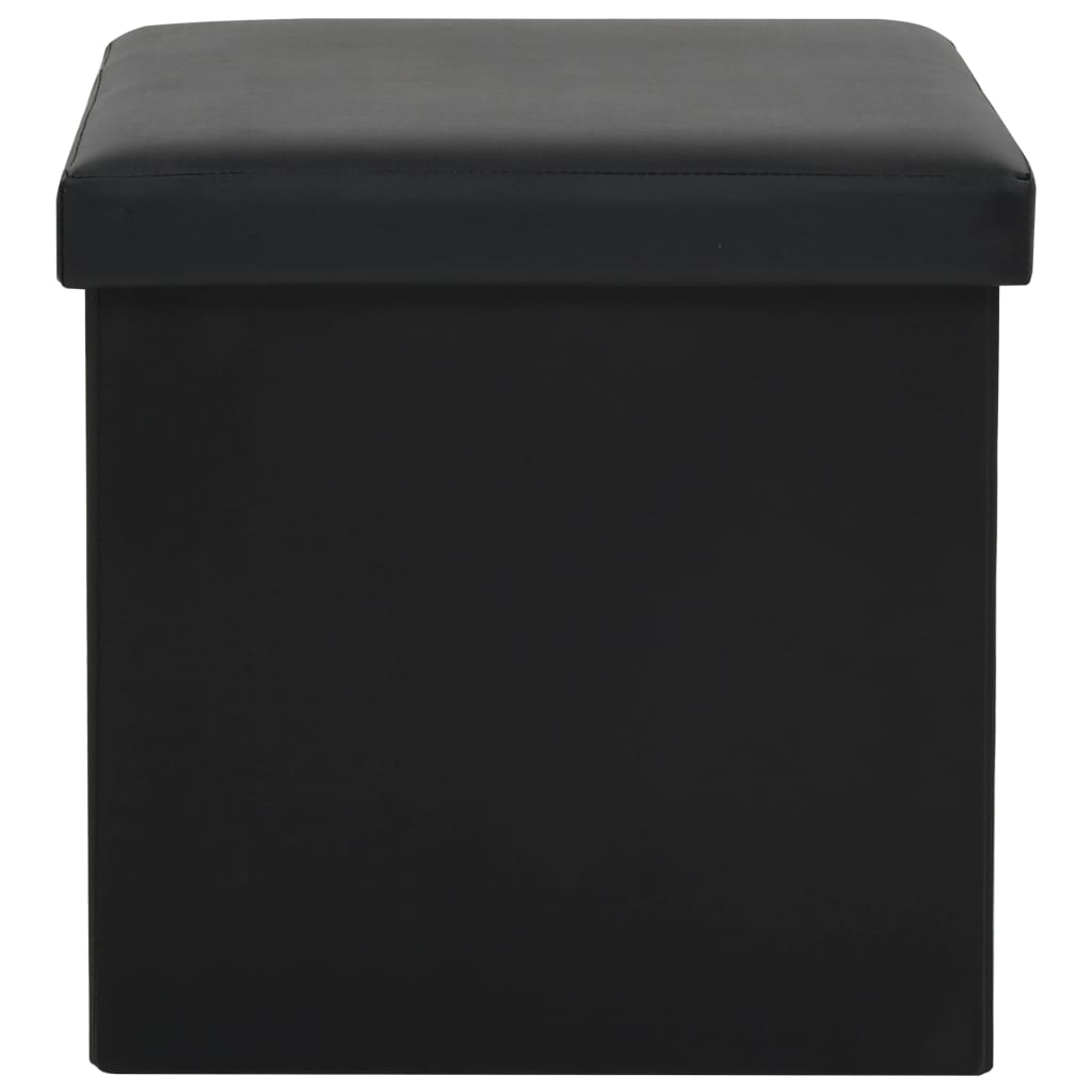 Hocker mit Stauraum Schwarz Kunstleder