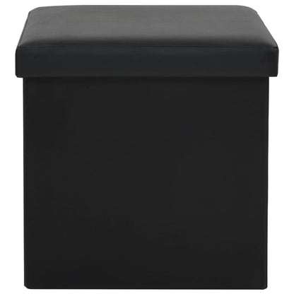 Hocker mit Stauraum Schwarz Kunstleder