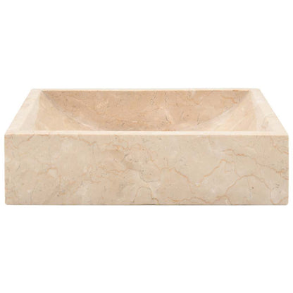 Waschbecken 45x30x12 cm Marmor Hochglanz-Creme