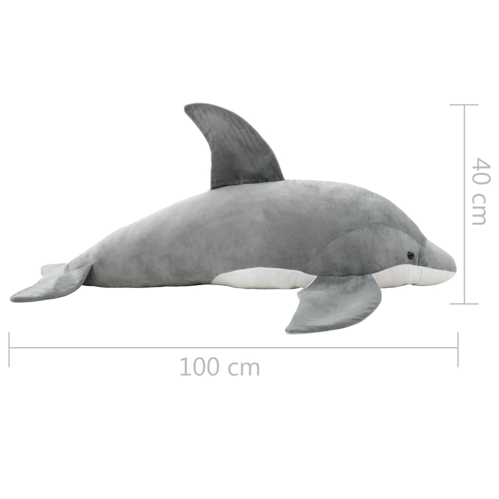 Delfin Kuscheltier Plüsch Grau