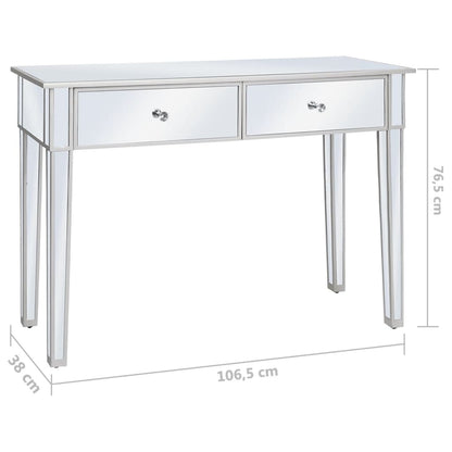 Spejlkonsolbord af MDF og glas 106,5x38x76,5 cm