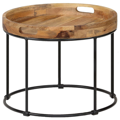 Couchtisch Massivholz Mango und Stahl 50x40 cm