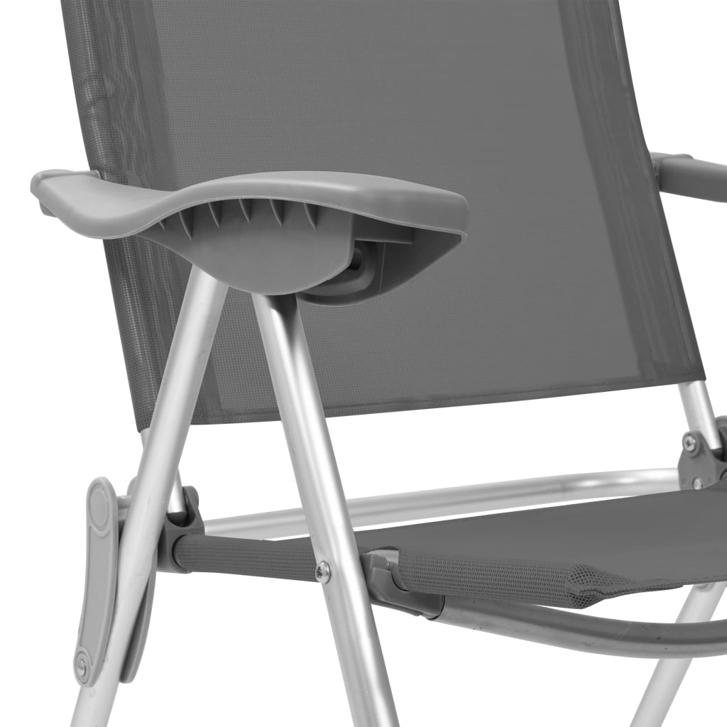 Klappbare Campingstühle 4 Stk. Grau Aluminium