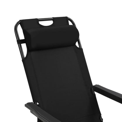 Klappbare Sonnenliegen 2 Stk. mit Fußablage Schwarz