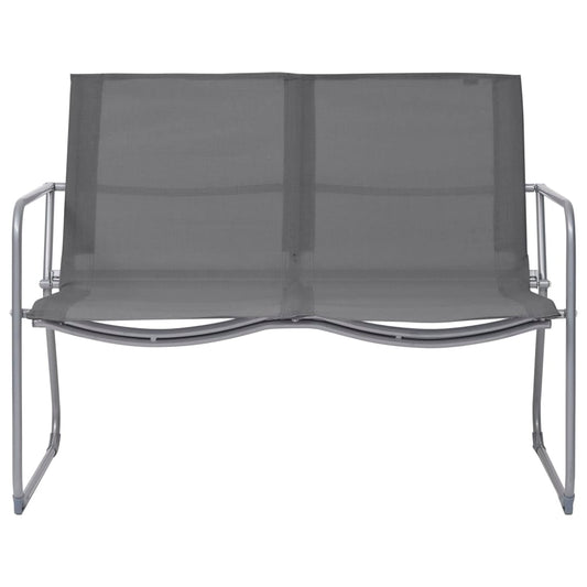 4-tlg. Garten-Lounge-Set Stoff und Stahl Grau