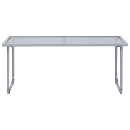 4-tlg. Garten-Lounge-Set Stoff und Stahl Grau