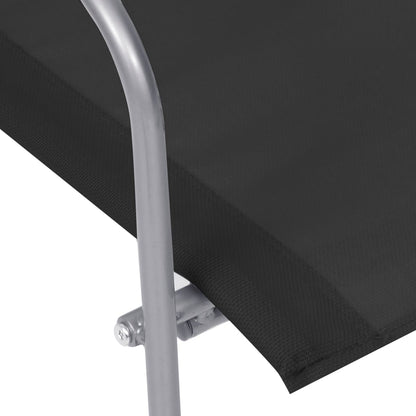 4-tlg. Garten-Lounge-Set Stoff und Stahl Schwarz