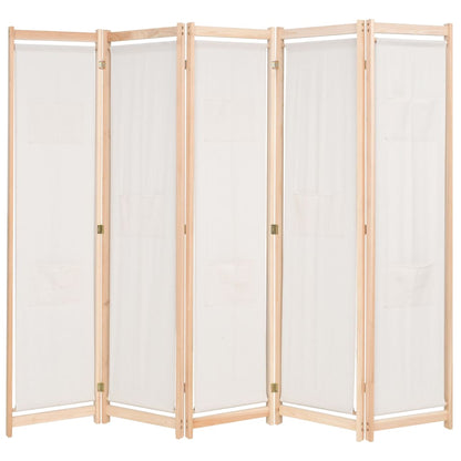 5-delt rumdeler creme 200 x 170 x 4 cm stof